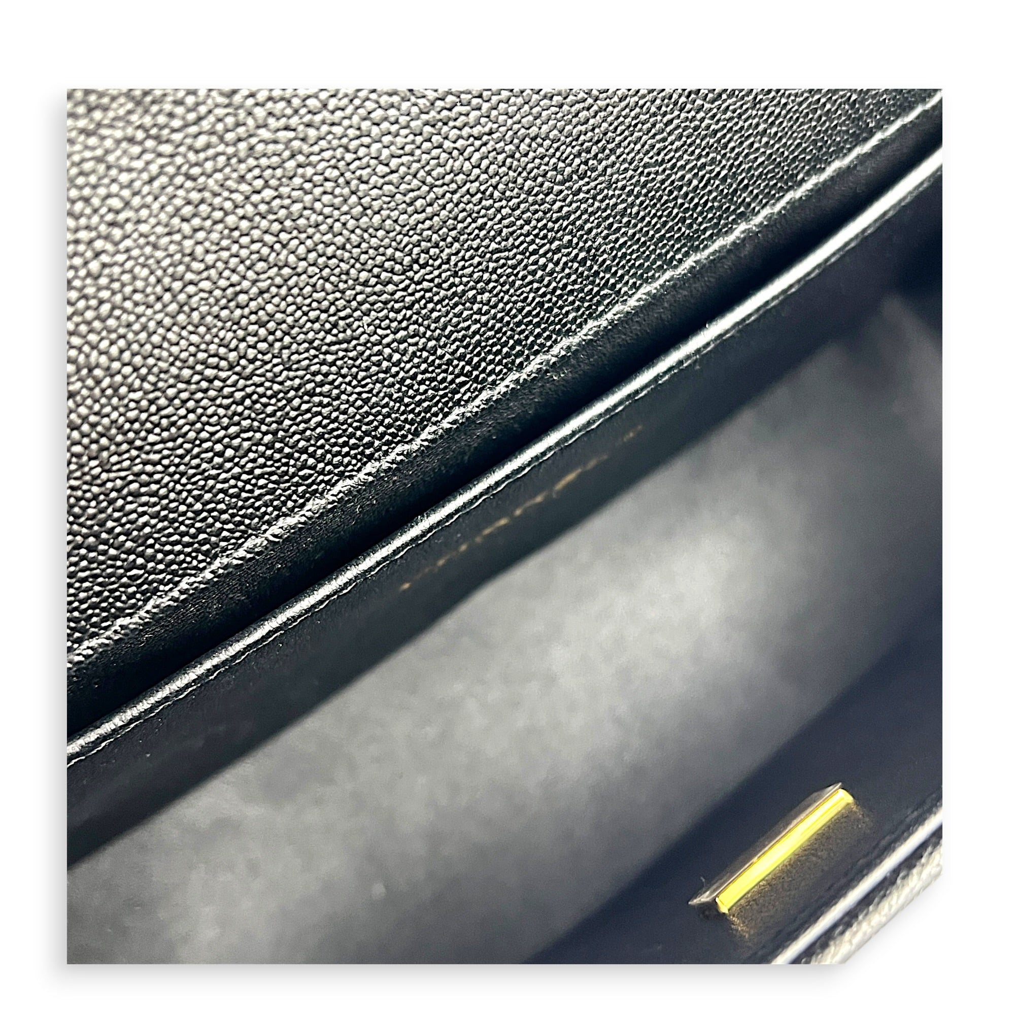 Boy Shoulder Bag Medium Black in Caviar Leather, Gold hardware