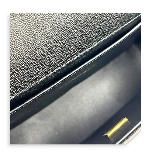 Boy Shoulder Bag Medium Black in Caviar Leather, Gold hardware