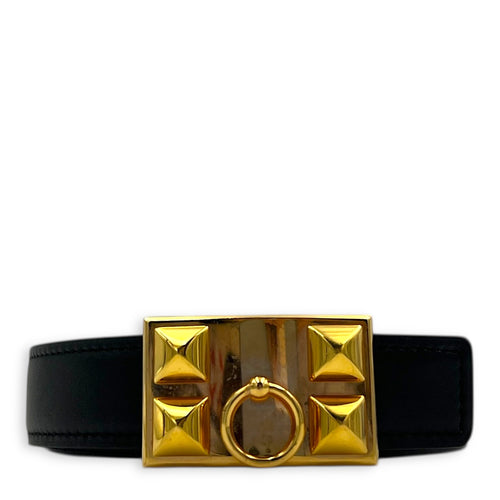 CDC Black in Calfskin, Gold hardware