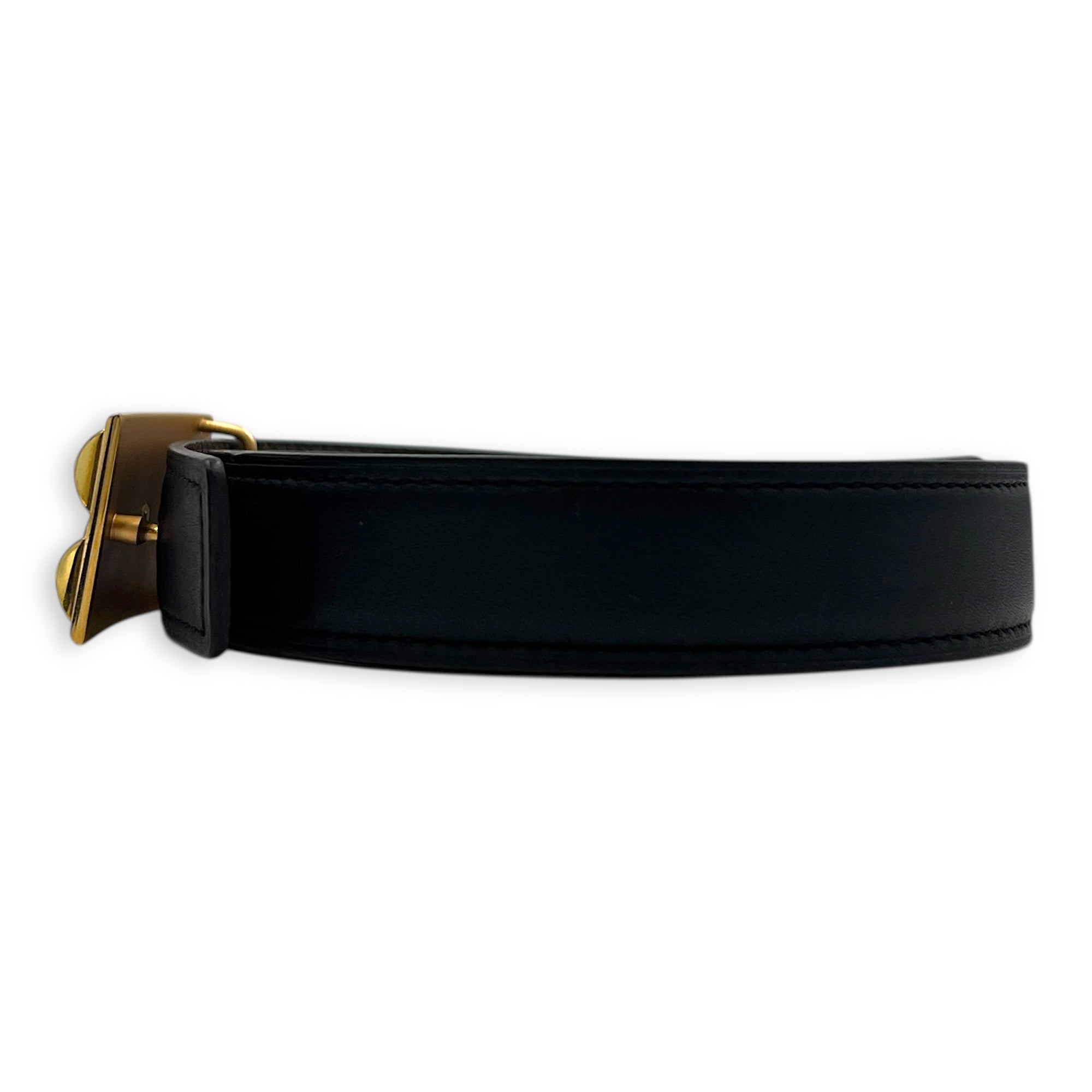 CDC Black in Calfskin, Gold hardware