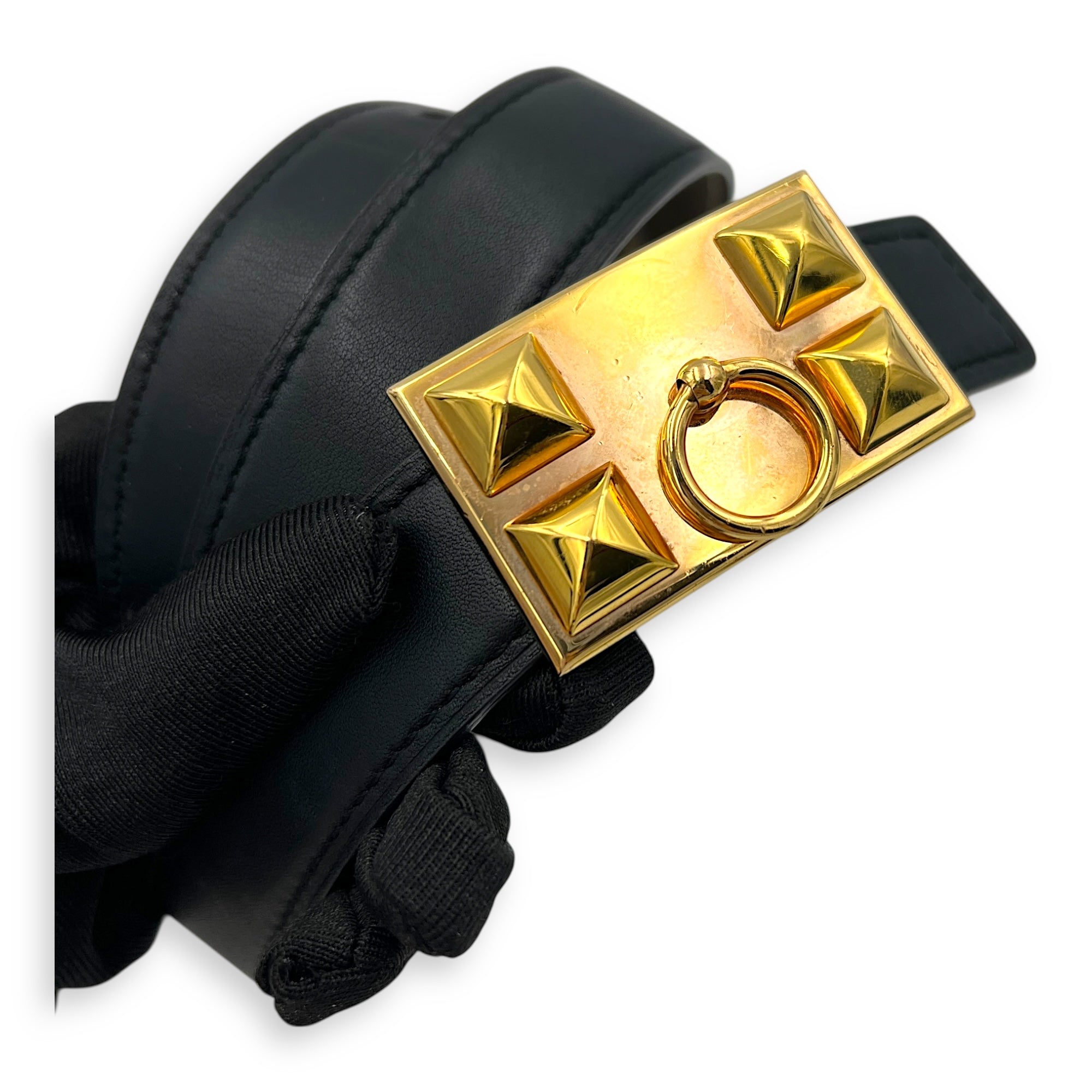 CDC Black in Calfskin, Gold hardware