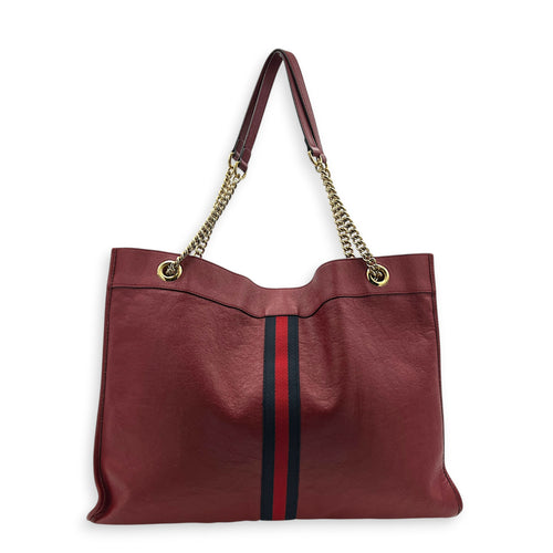 Rajah Tote Bag Red in Calfskin, Gold hardware