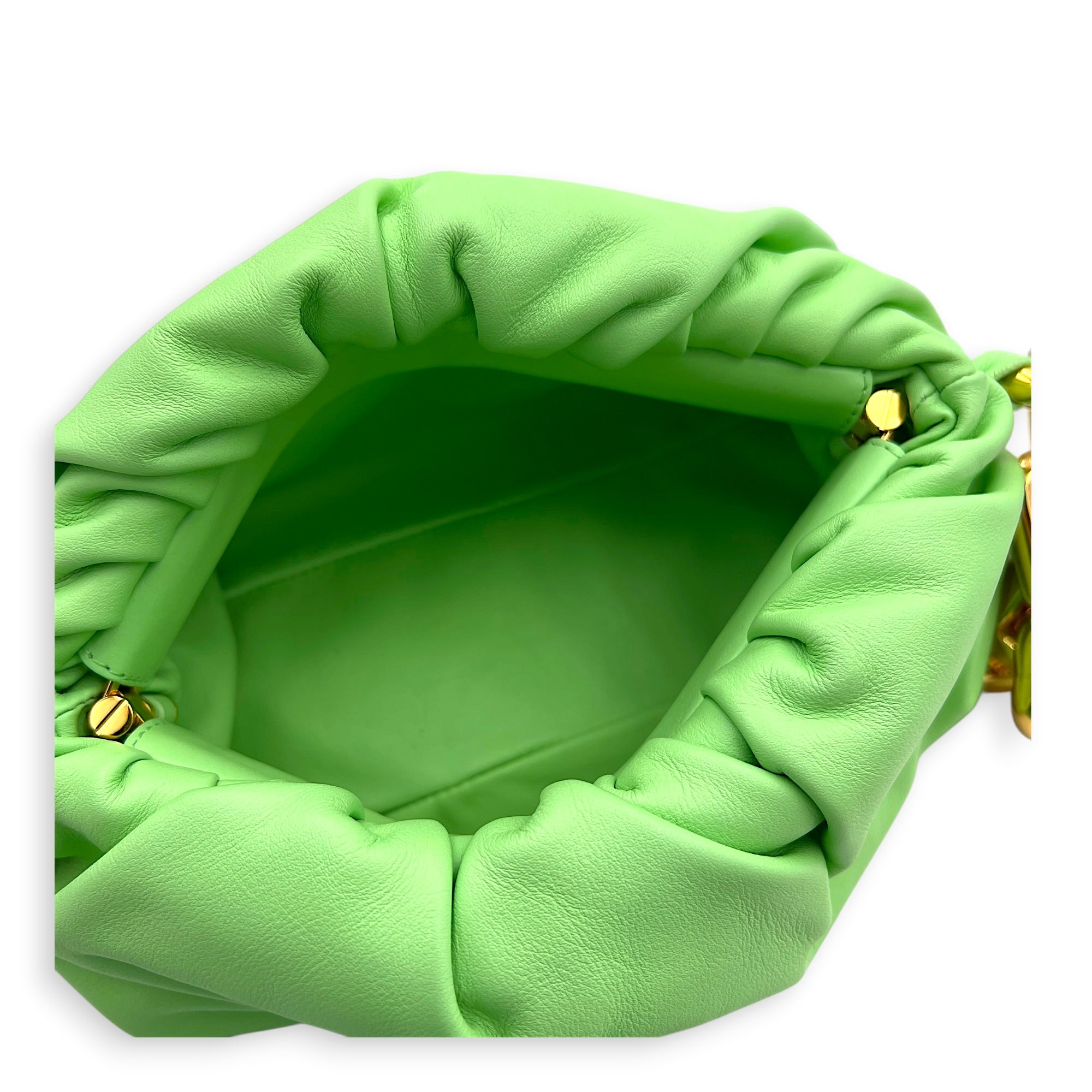 Teen Shoulder Bag Green in Calfskin, Gold hardware