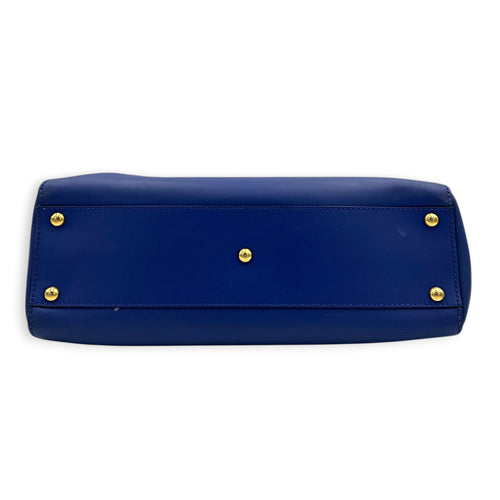 Peekaboo Top Handle Bag Blue in Calfskin, Gold hardware