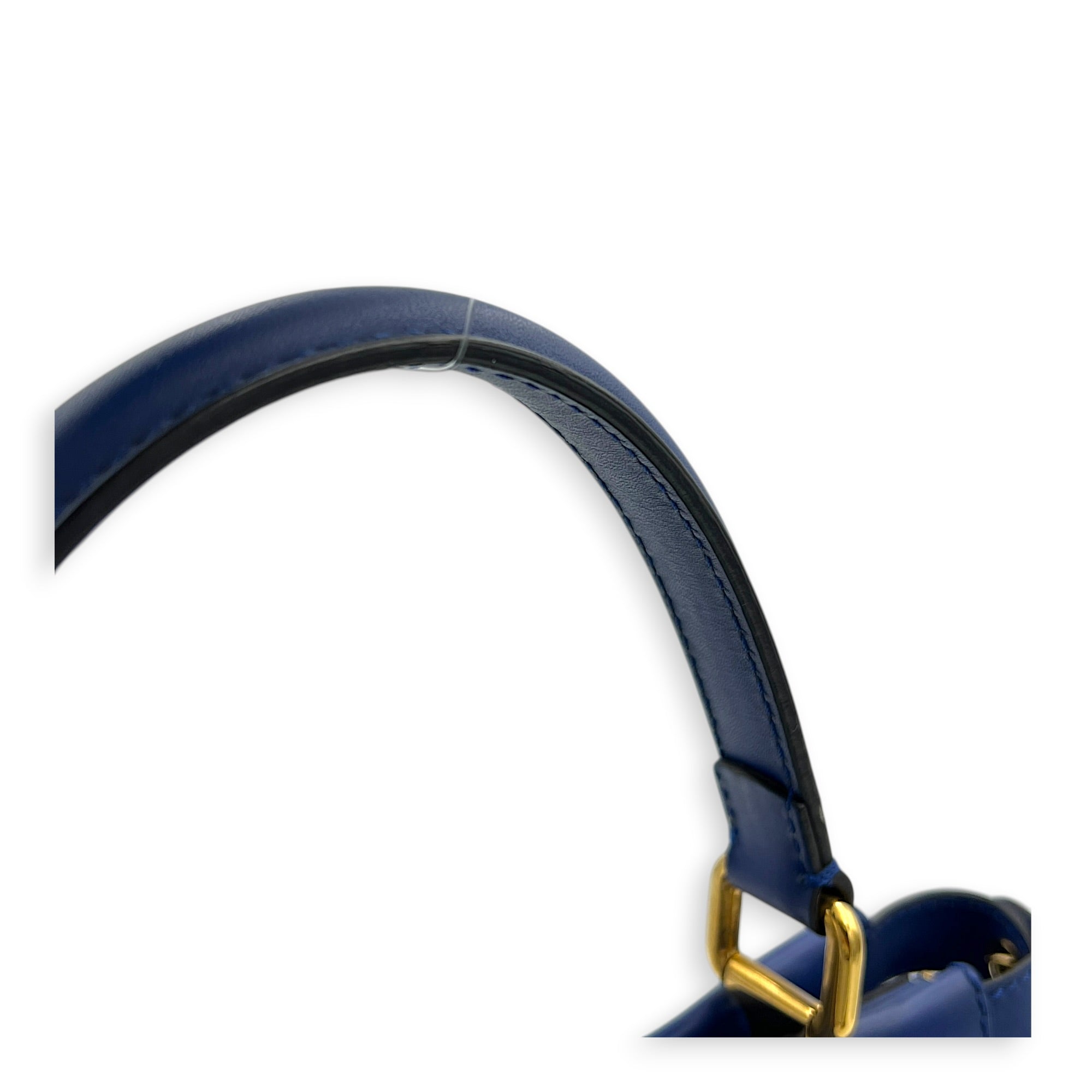 Peekaboo Top Handle Bag Blue in Calfskin, Gold hardware