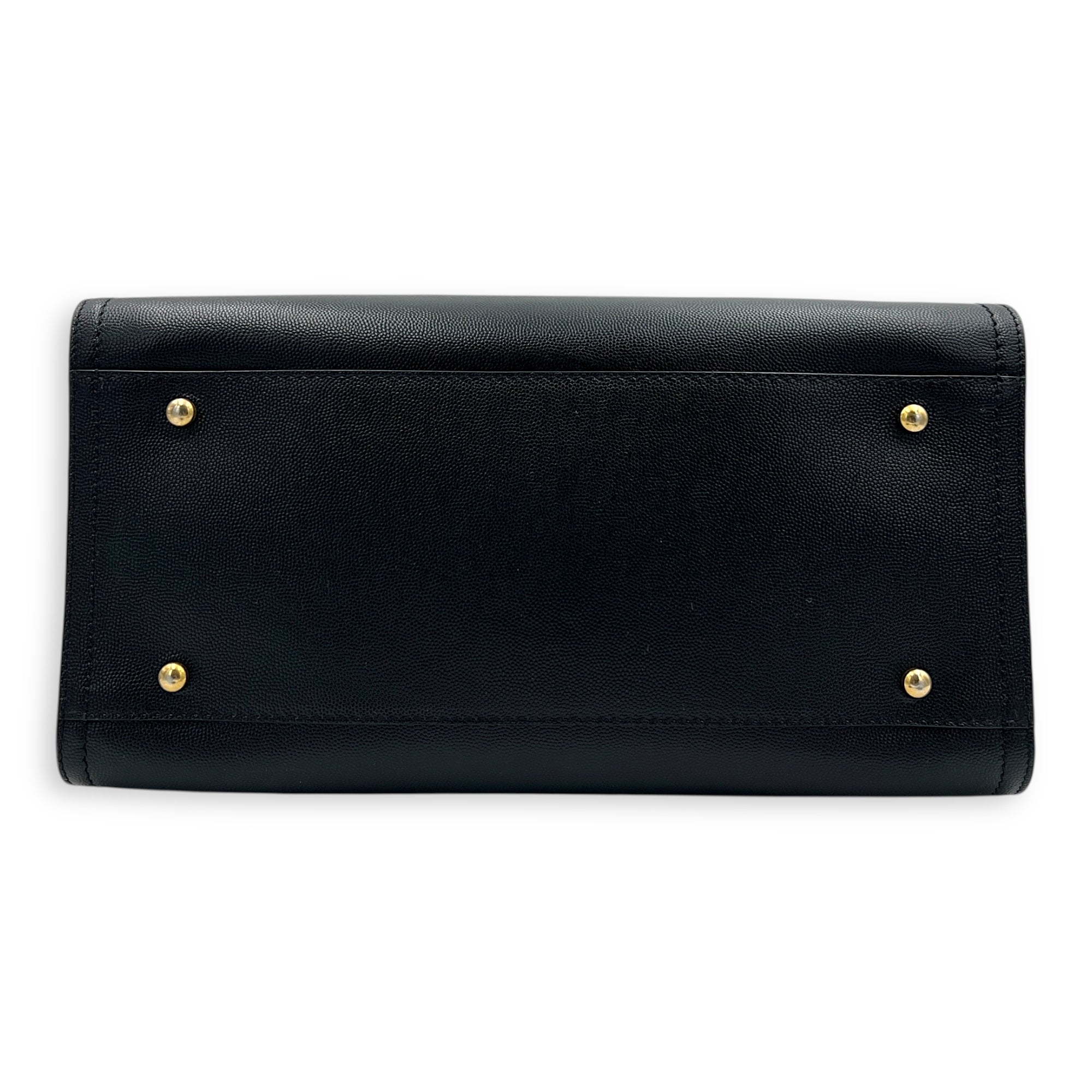 Deauville Black Tote Bag in Calfskin, Gold hardware