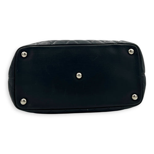 Cambon Tote Bag Black in Lambskin, Silver hardware