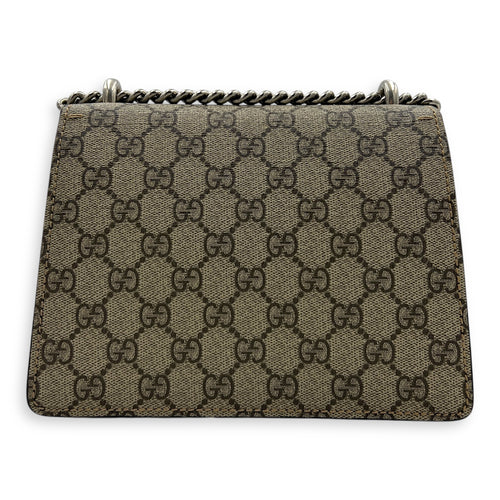 Dionysus Shoulder Bag Grey in Coated Canvas, Silver hardware