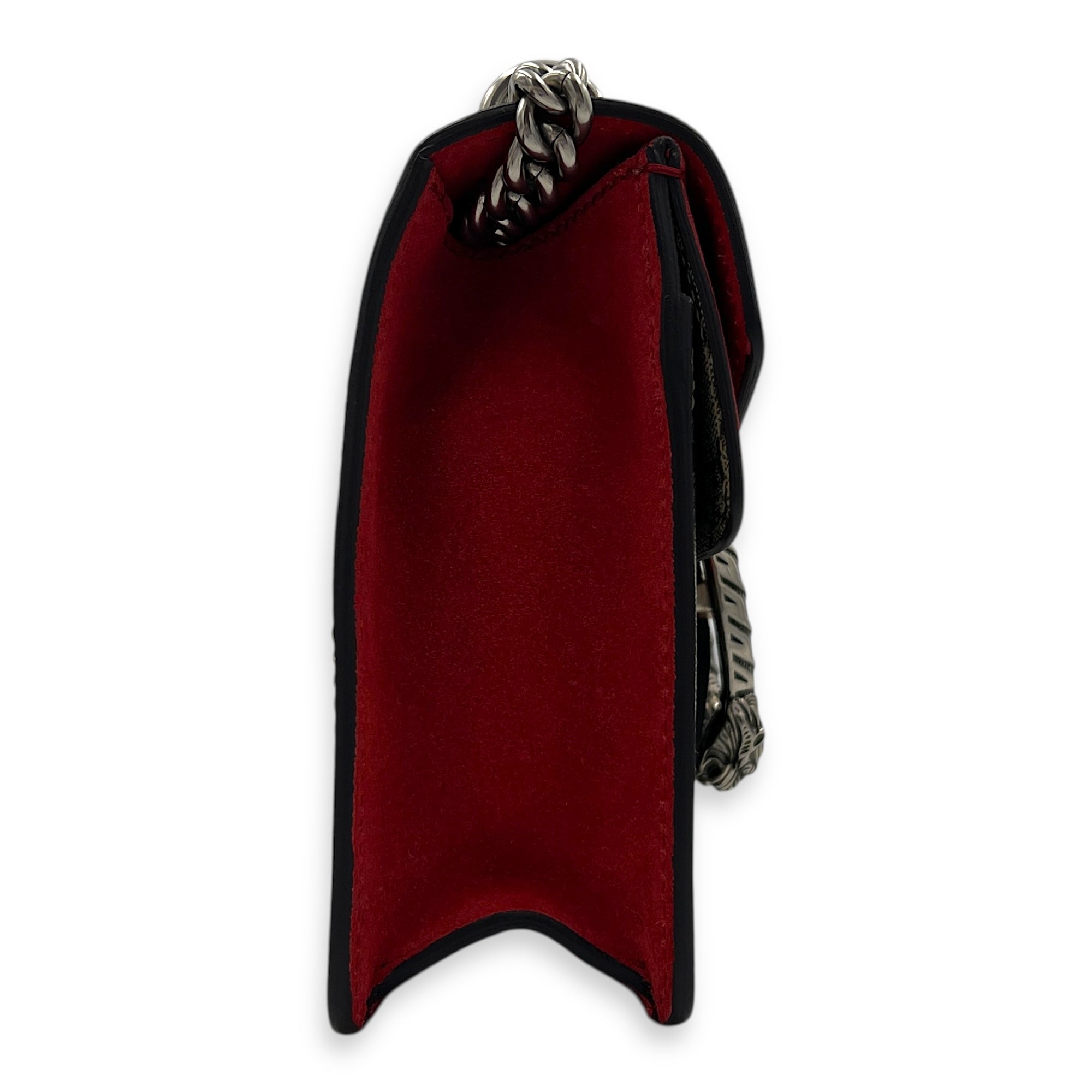 Dionysus Shoulder Bag Grey in Coated Canvas, Silver hardware