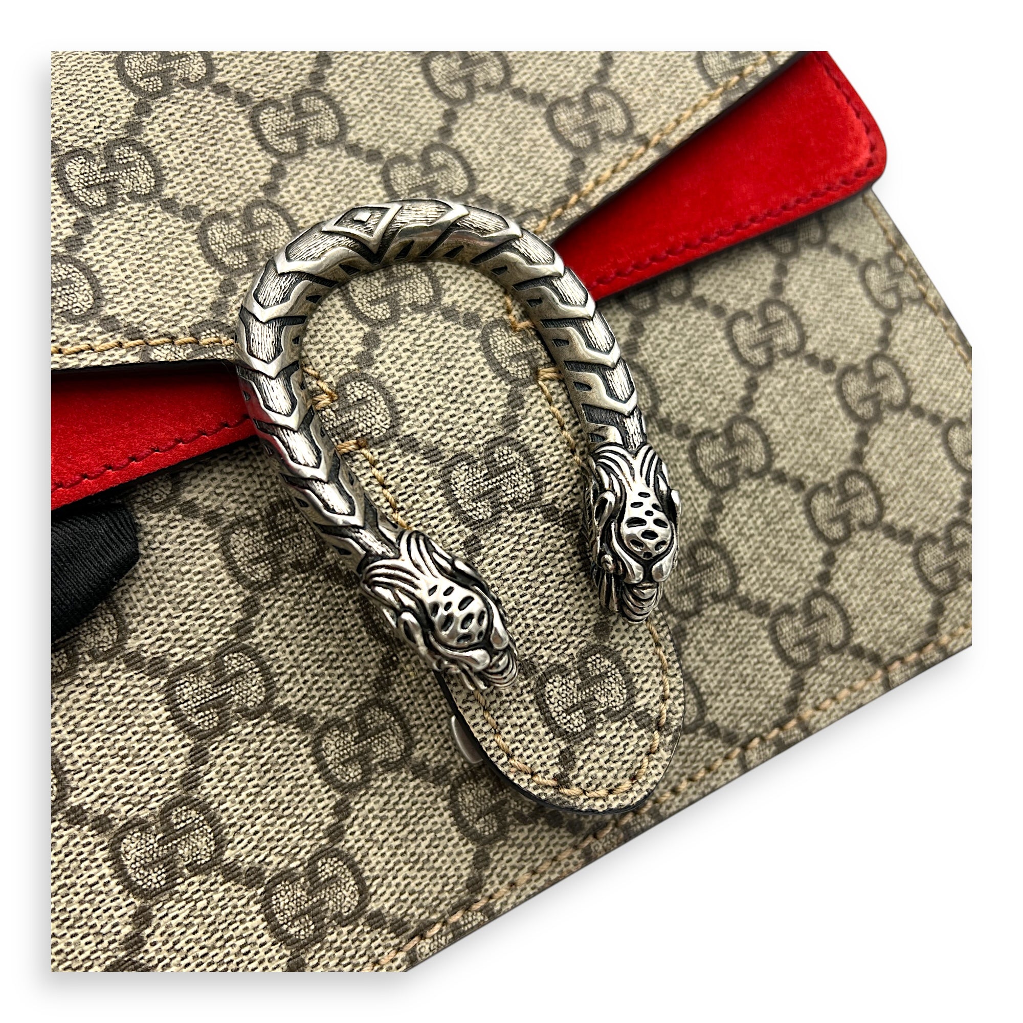 Dionysus Shoulder Bag Grey in Coated Canvas, Silver hardware