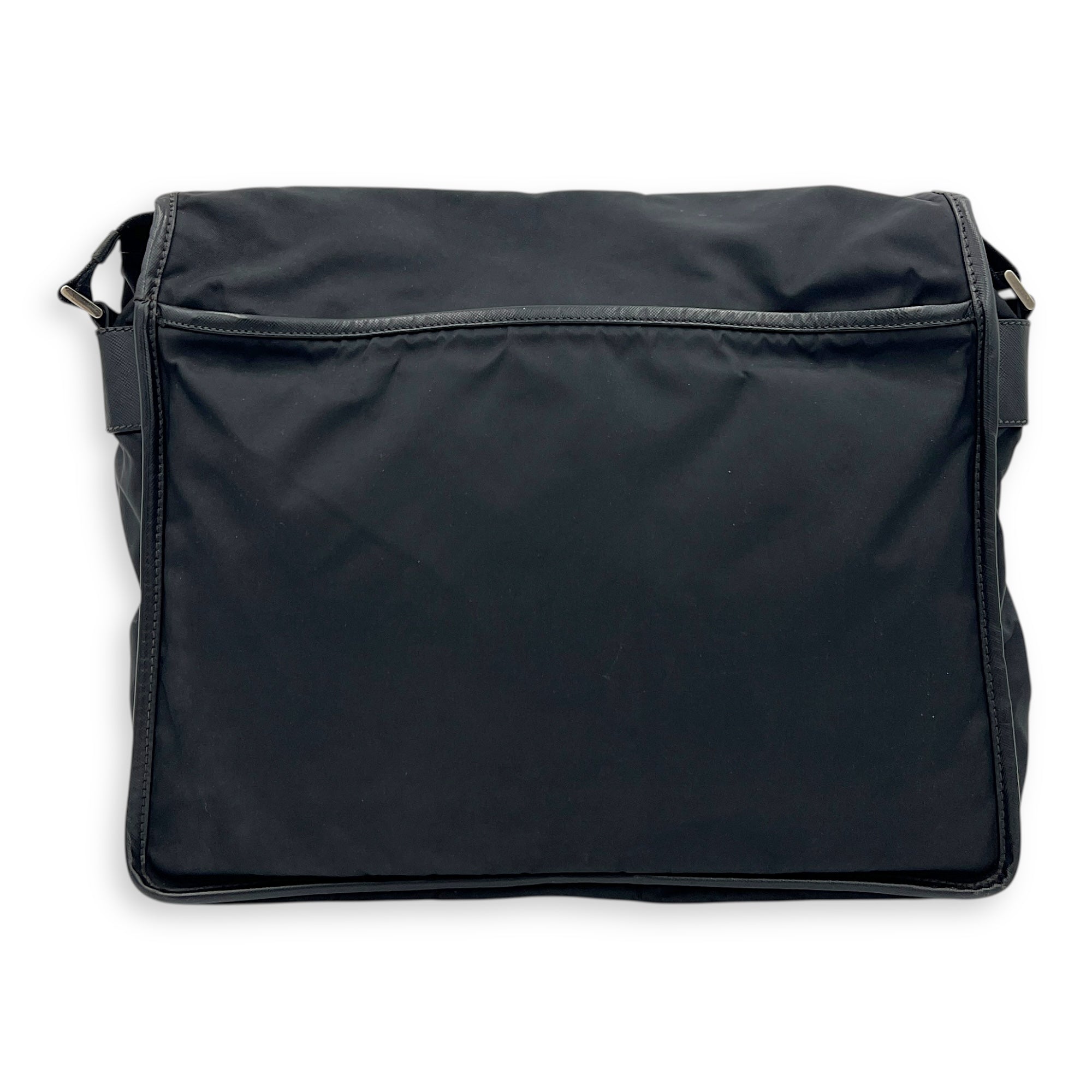 Logo Crossbody Bag Black in Nylon, Silver hardware