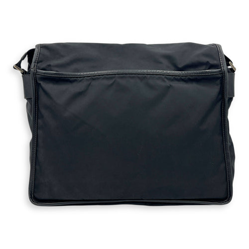 Logo Crossbody Bag Black in Nylon, Silver hardware