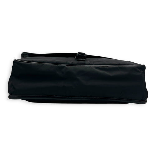 Logo Crossbody Bag Black in Nylon, Silver hardware