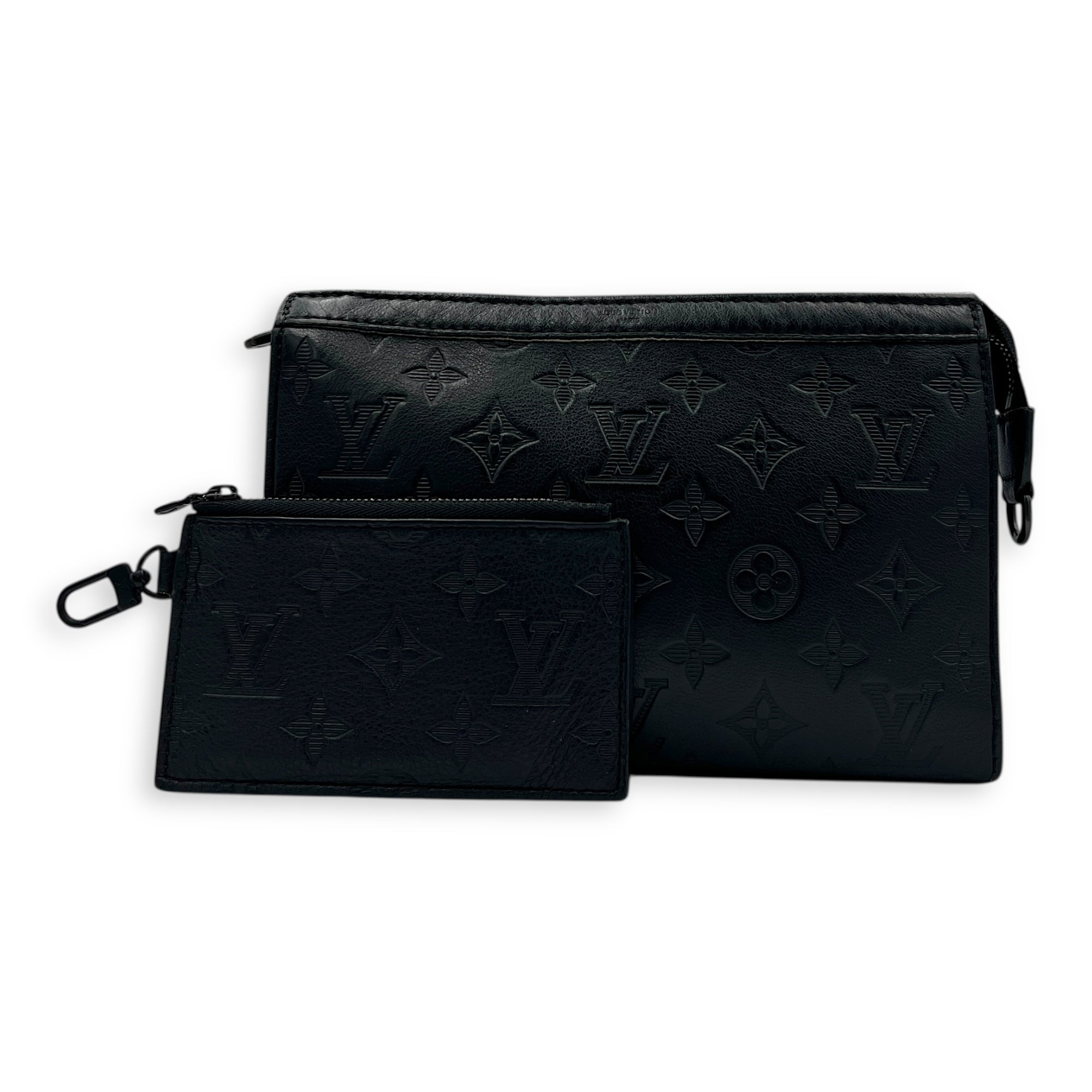 Gaston Wearable Wallet Crossbody Bag Black in Calfskin, Black hardware