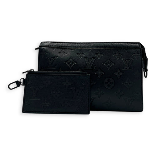Gaston Wearable Wallet Crossbody Bag Black in Calfskin, Black hardware