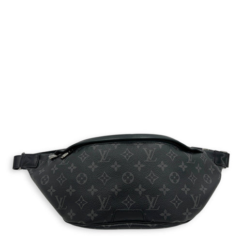 BumBag Belt Bag Black in Coated Canvas, Silver hardware