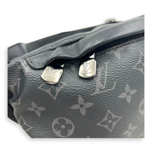 BumBag Belt Bag Black in Coated Canvas, Silver hardware