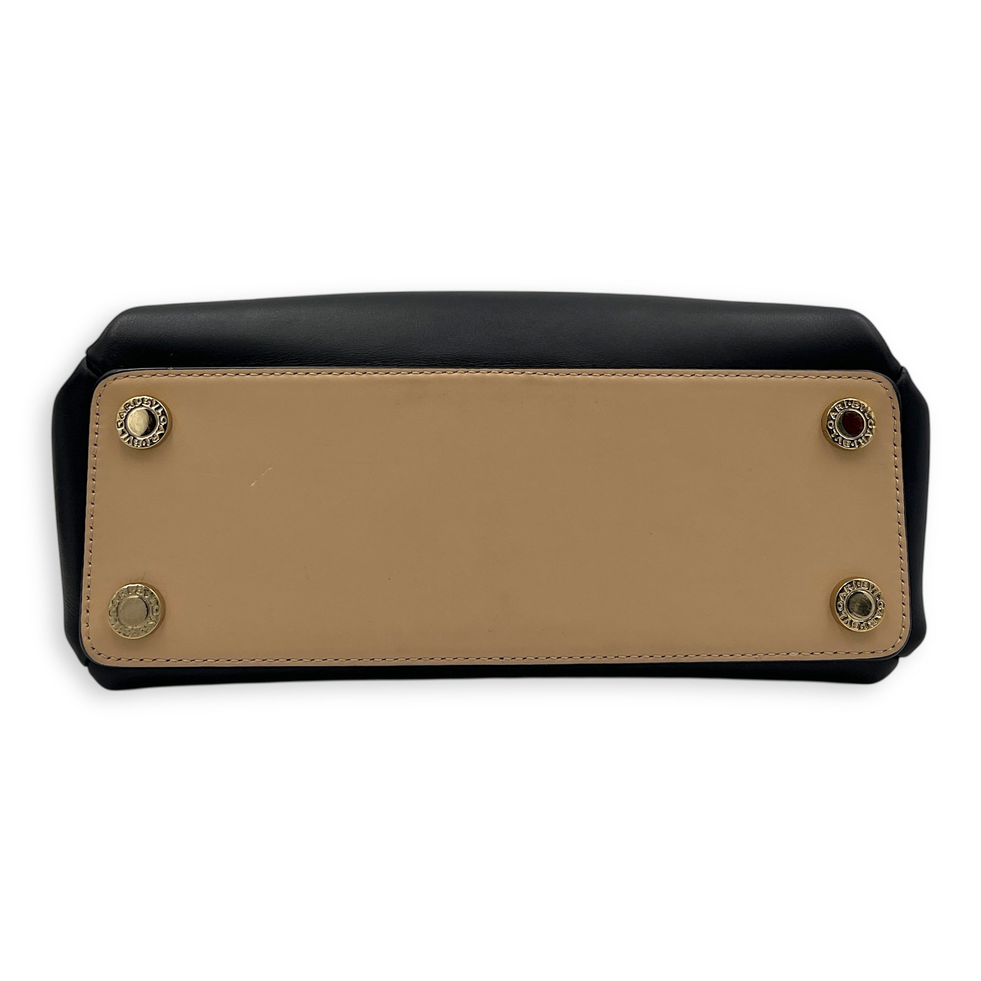 Serpenti Top Handle Bag Black in Calfskin, Gold hardware