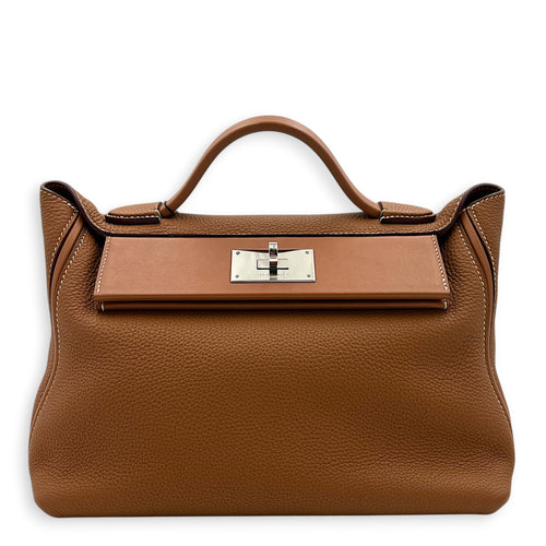 24/24 29 Gold Top Handle Bag in Togo, Palladium hardware
