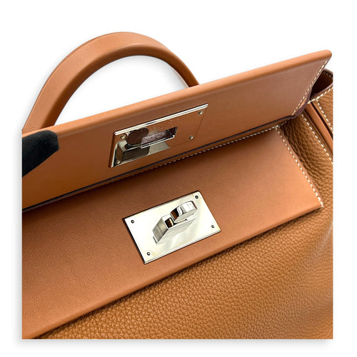 24/24 29 Gold Top Handle Bag in Togo, Palladium hardware