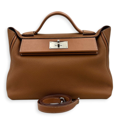 24/24 29 Gold Top Handle Bag in Togo, Palladium hardware