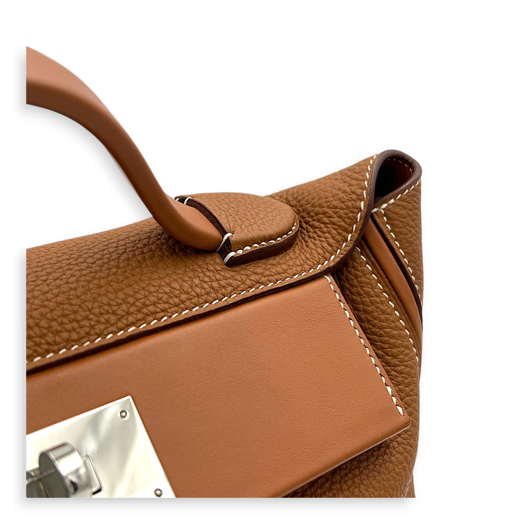 24/24 29 Gold Top Handle Bag in Togo, Palladium hardware