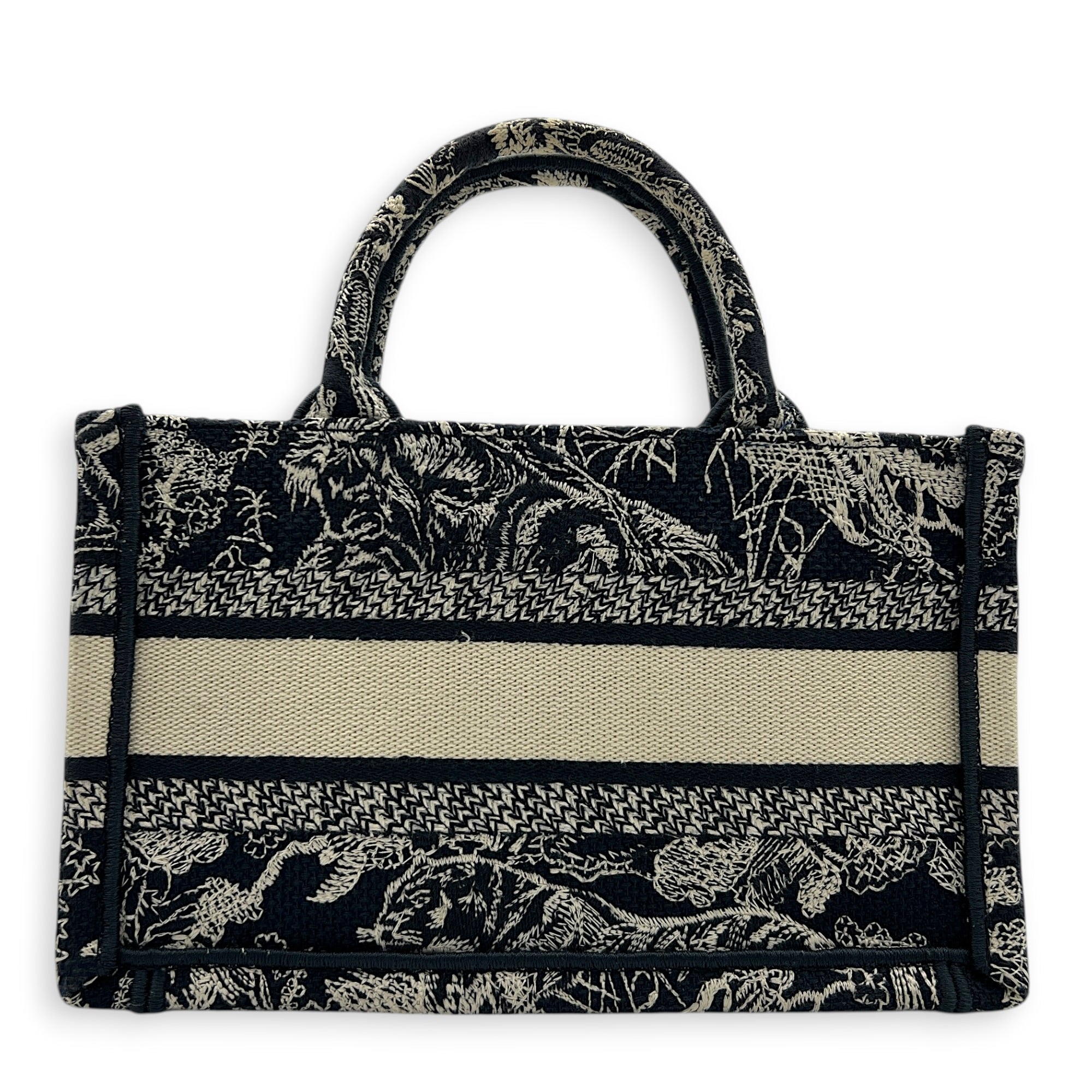 Book Tote Top Handle Bag Blue in Canvas, Gold hardware