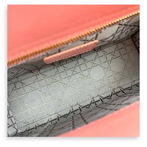 Lady Dior My ABCDior Top Handle Bag Medium Pink in Lambskin, Gold hardware