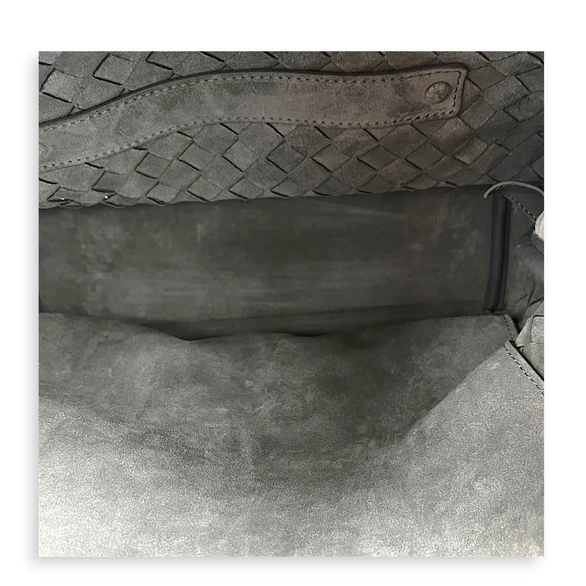 Intrecciato Backpack Grey in Calfskin, Silver hardware
