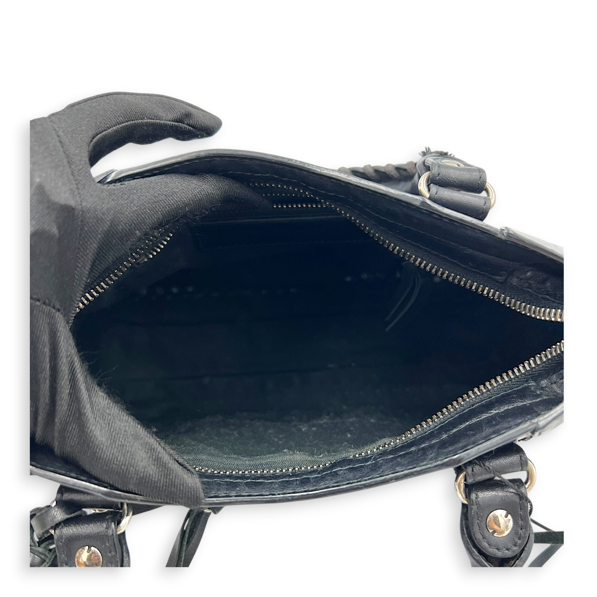 City Mini Woven Top Handle Bag in Mixed Calfskin, Silver hardware