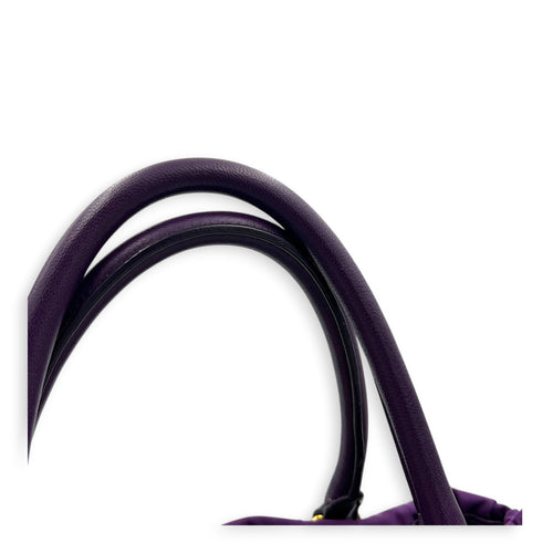 Gather Top Handle Bag Purple in Canvas, Gold hardware