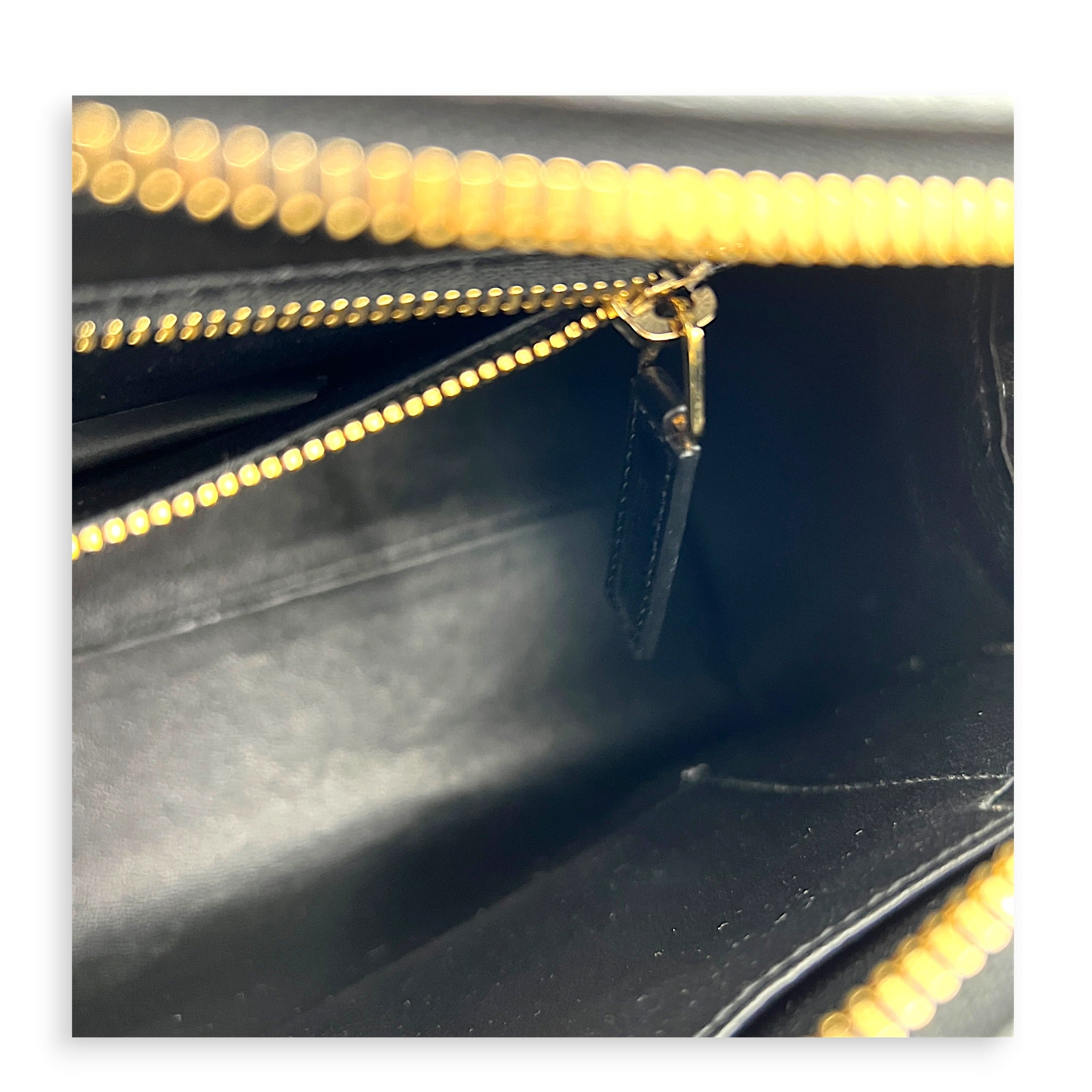 Cabas Top Handle Bag Black in Calfskin, Gold hardware