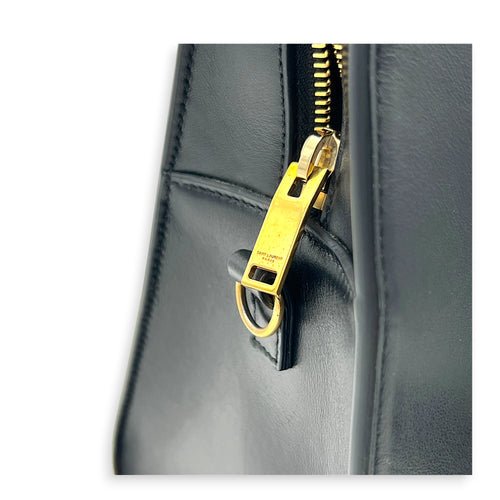 Cabas Top Handle Bag Black in Calfskin, Gold hardware