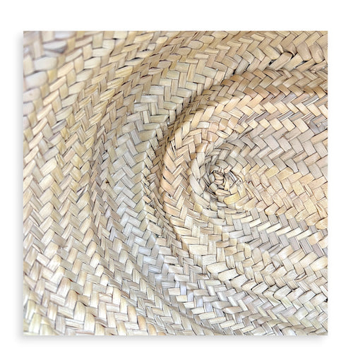 Anagram Basket Top Handle Bag Beige in Raffia, Silver hardware
