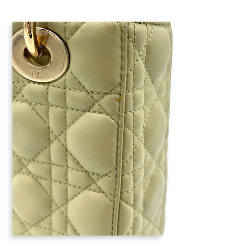 Lady Dior My ABCDior Top Handle Bag Small Green in Lambskin, Gold hardware