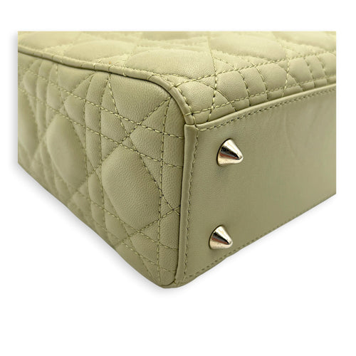 Lady Dior My ABCDior Top Handle Bag Small Green in Lambskin, Gold hardware