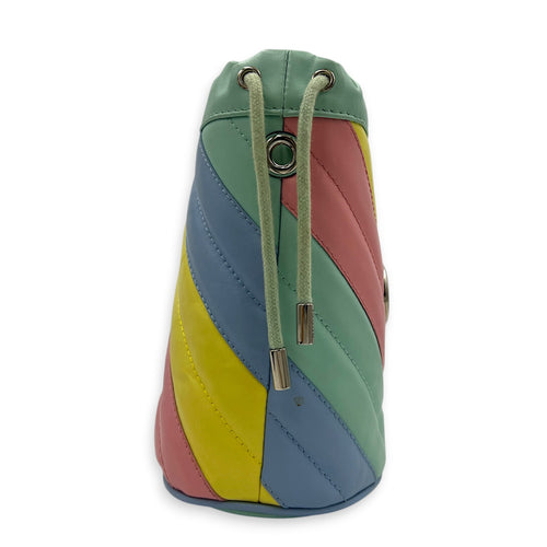 GG Marmont Bucket Bag Multi-colour in Calfskin, Silver hardware