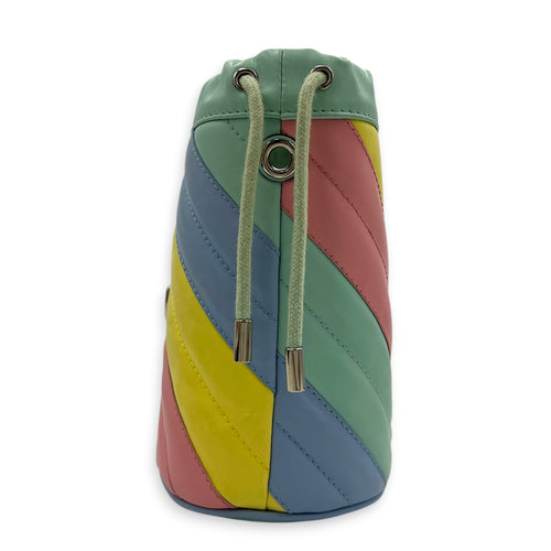 GG Marmont Bucket Bag Multi-colour in Calfskin, Silver hardware