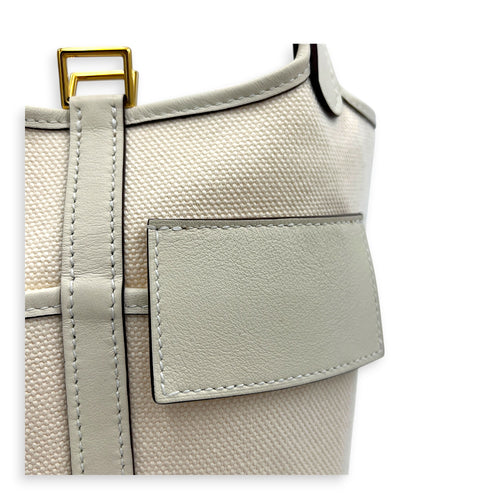 Picotin Cargo 18 Nata Top Handle Bag in Canvas, Gold hardware