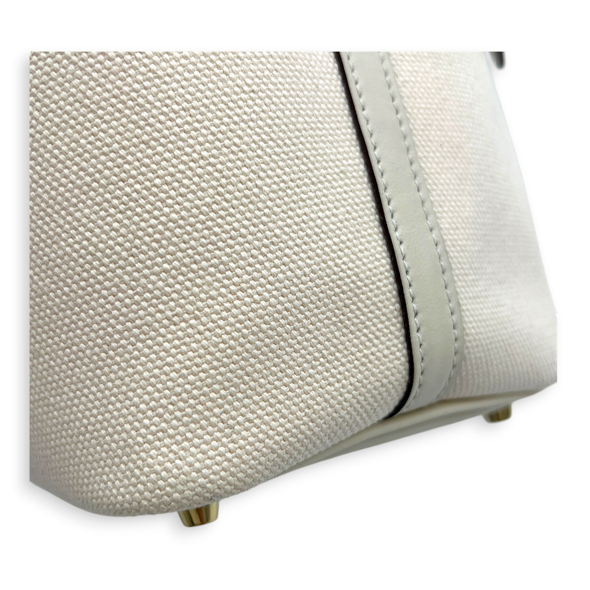 Picotin Cargo 18 Nata Top Handle Bag in Canvas, Gold hardware