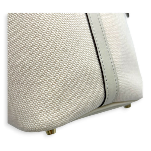Picotin Cargo 18 Nata Top Handle Bag in Canvas, Gold hardware