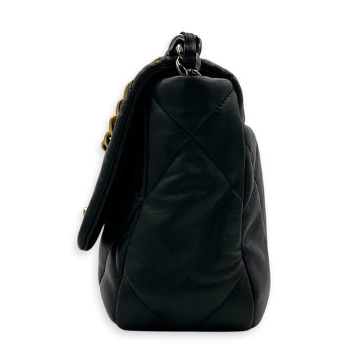 C19 Small Black Shoulder Bag in Lambskin, Gold hardware