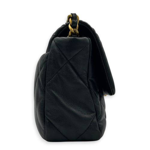 C19 Small Black Shoulder Bag in Lambskin, Gold hardware