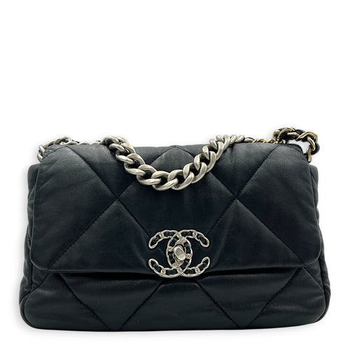 C19 Shoulder Bag Small Black in Lambskin, Silver hardware