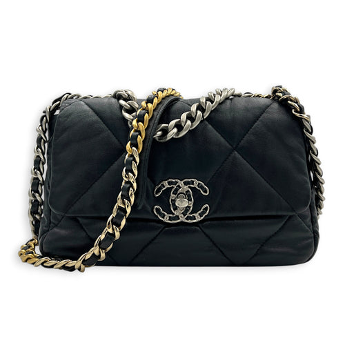 C19 Shoulder Bag Small Black in Lambskin, Silver hardware