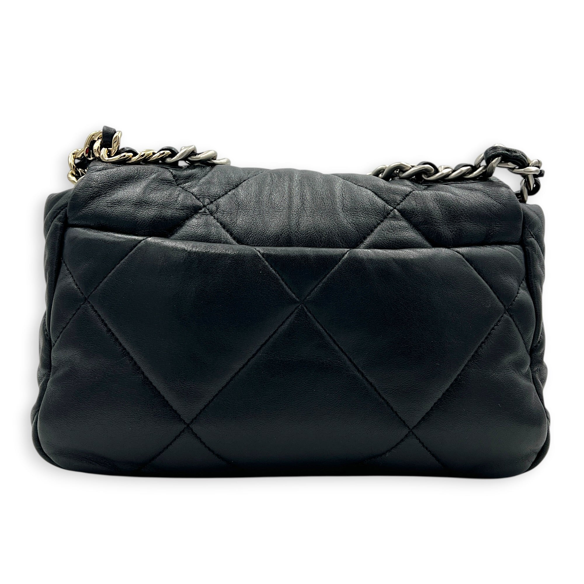 C19 Shoulder Bag Small Black in Lambskin, Silver hardware