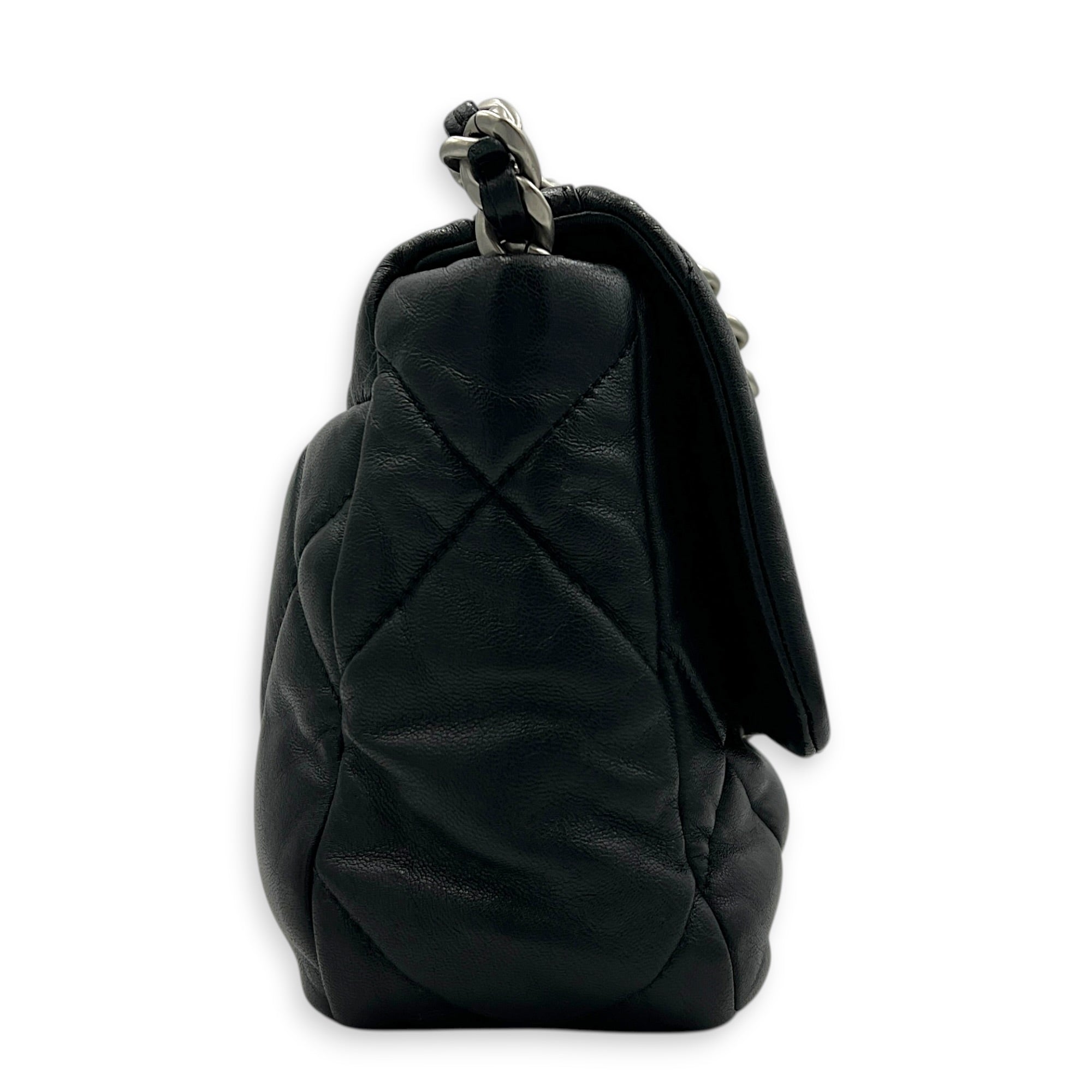 C19 Shoulder Bag Small Black in Lambskin, Silver hardware