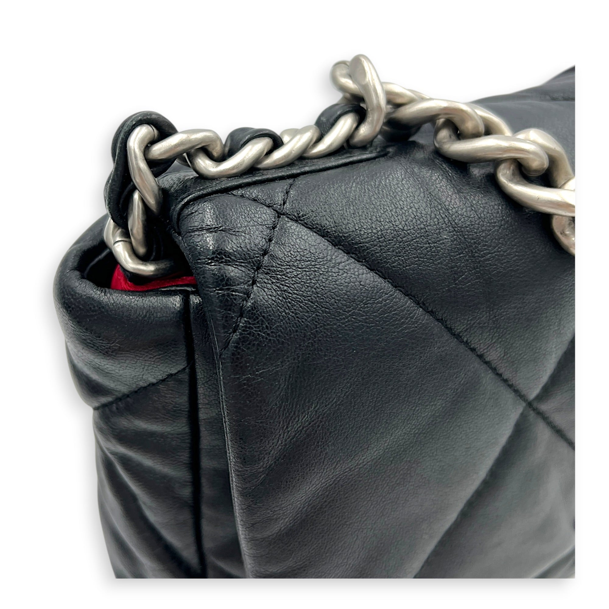 C19 Shoulder Bag Small Black in Lambskin, Silver hardware