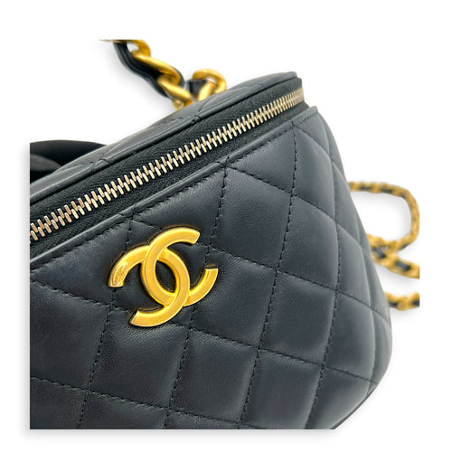CC Vanity Bag Black in Lambskin, Gold hardware