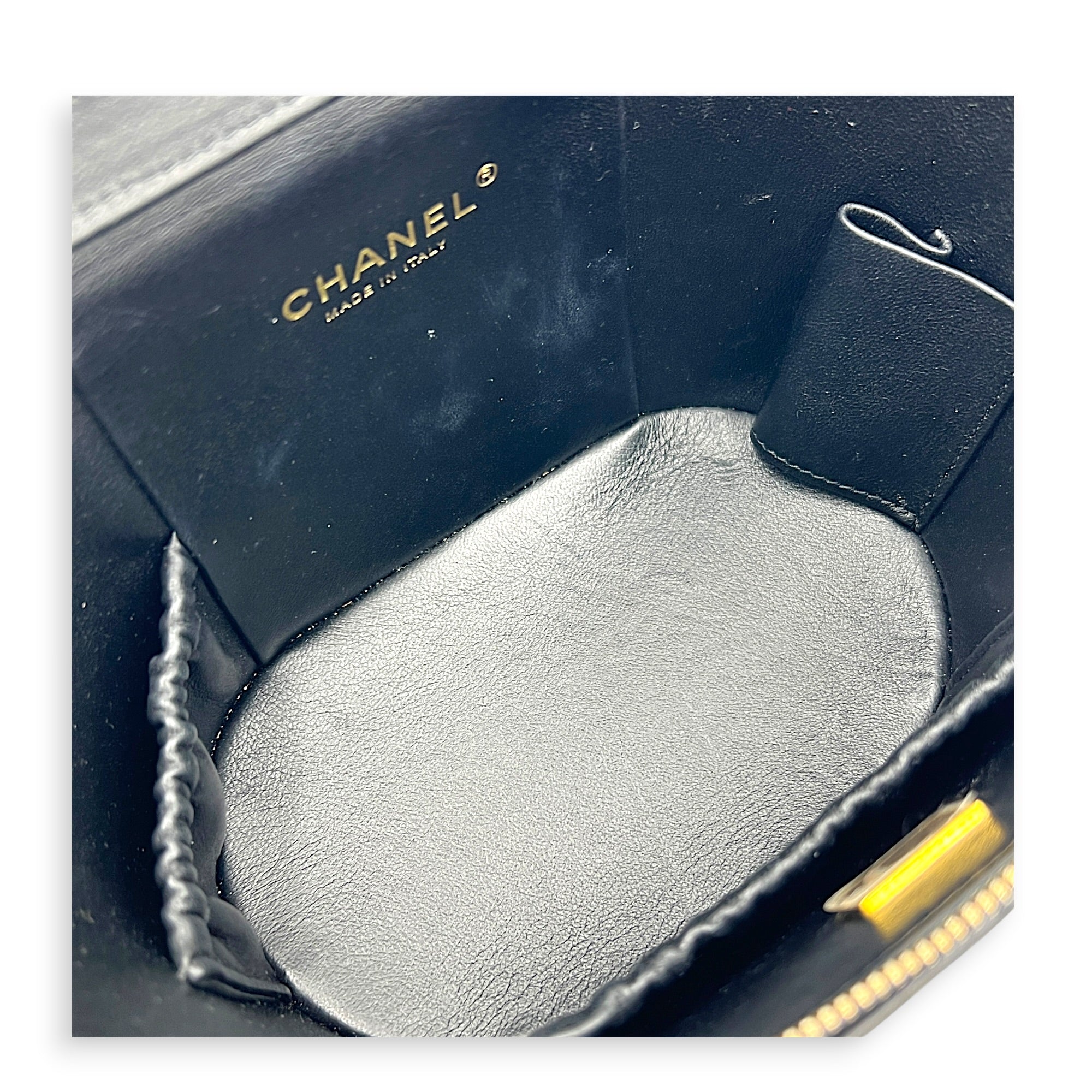 CC Vanity Bag Black in Lambskin, Gold hardware